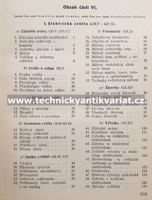 Elektrotechnika VI. Elektrické světlo - Anýž, Batka, Holý (1950)