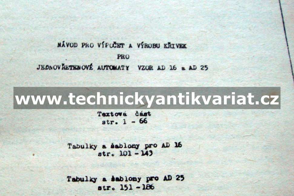 jednovřetenové automaty AD16,AD25