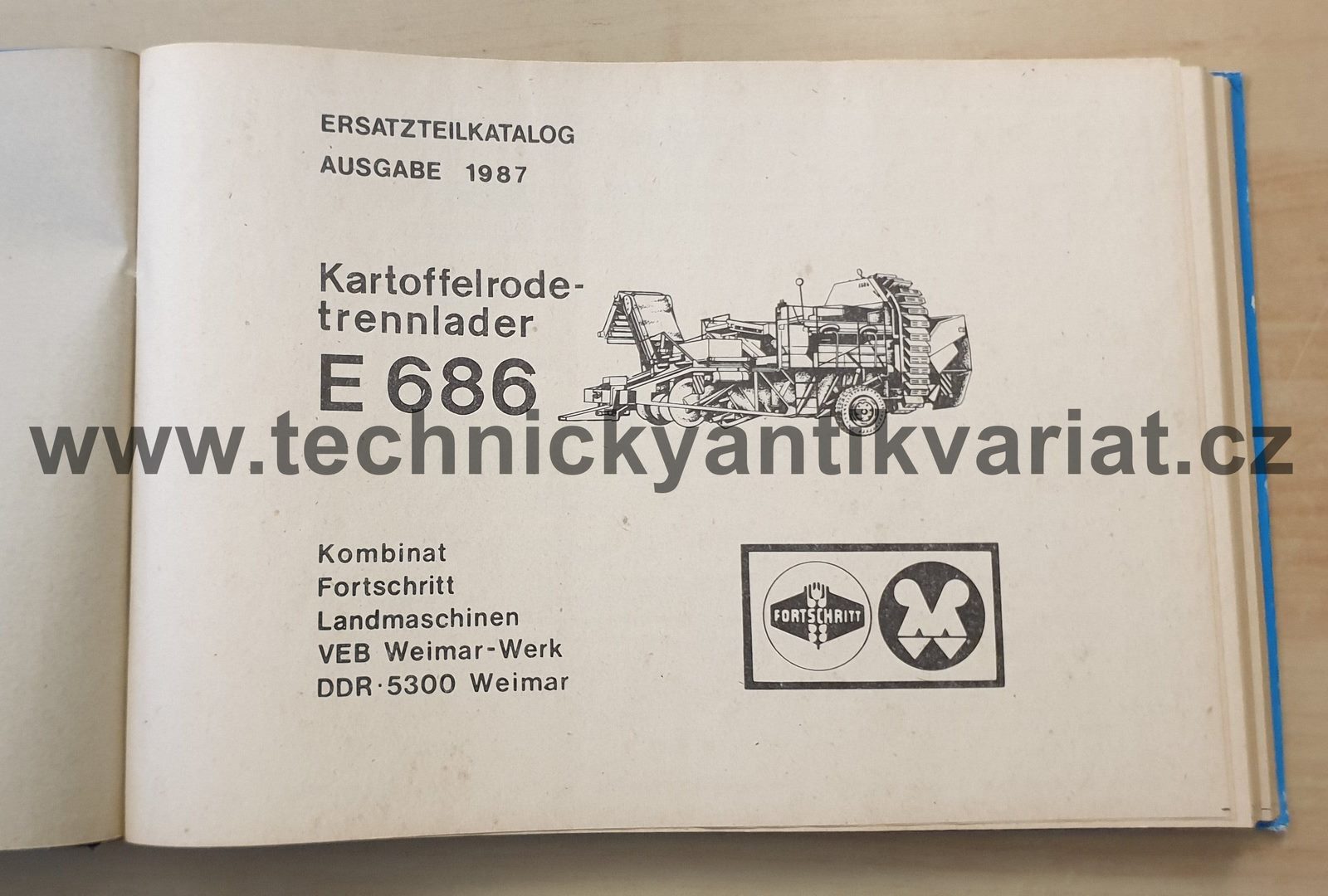Fortschritt E686 Kartoffelrodetrennlader - Ersatzteilkatalog (1987)