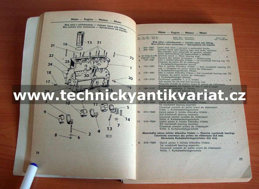 Škoda Octavia - seznam náhradních dílů 1962