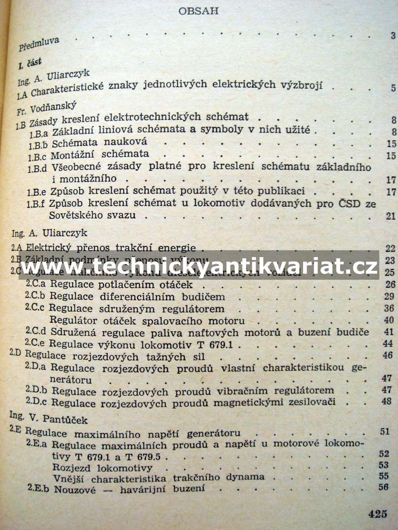 Elektrická schémata dieselelektrických lokomotiv a motorových vozů