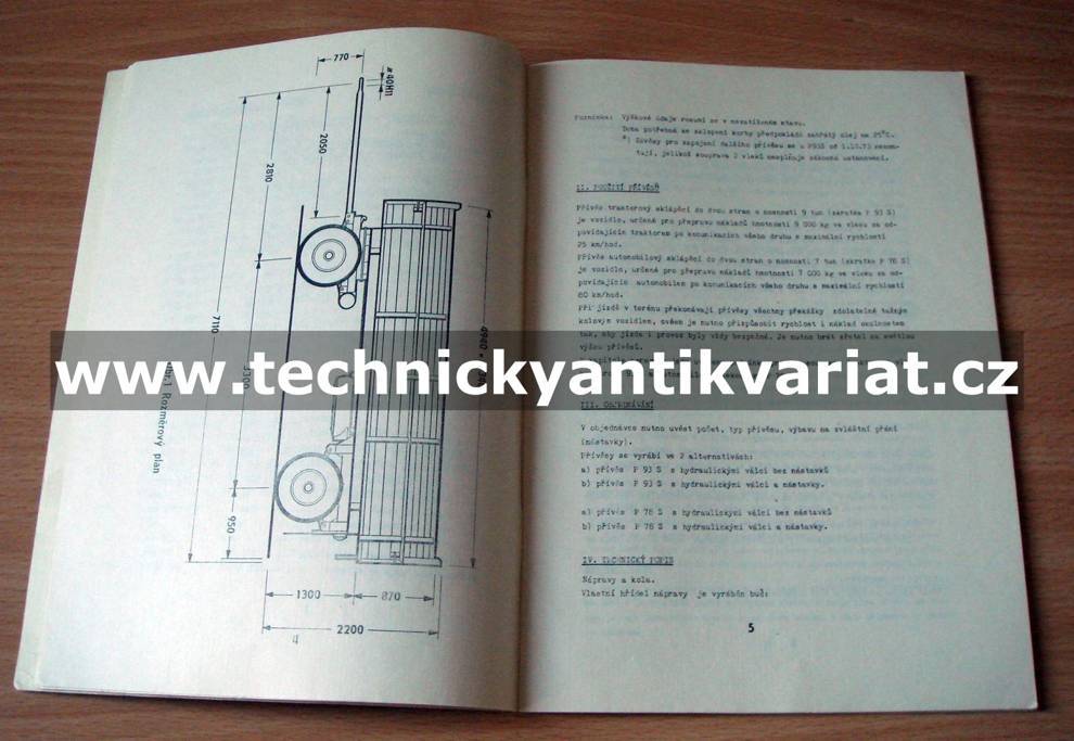 traktorový, automobilový přívěs P92H/P78S