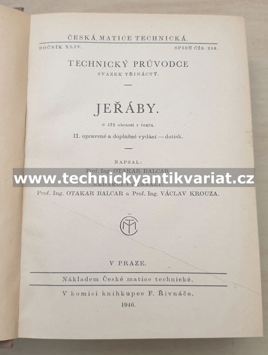 Jeřáby - Otakar Balcar (1946)