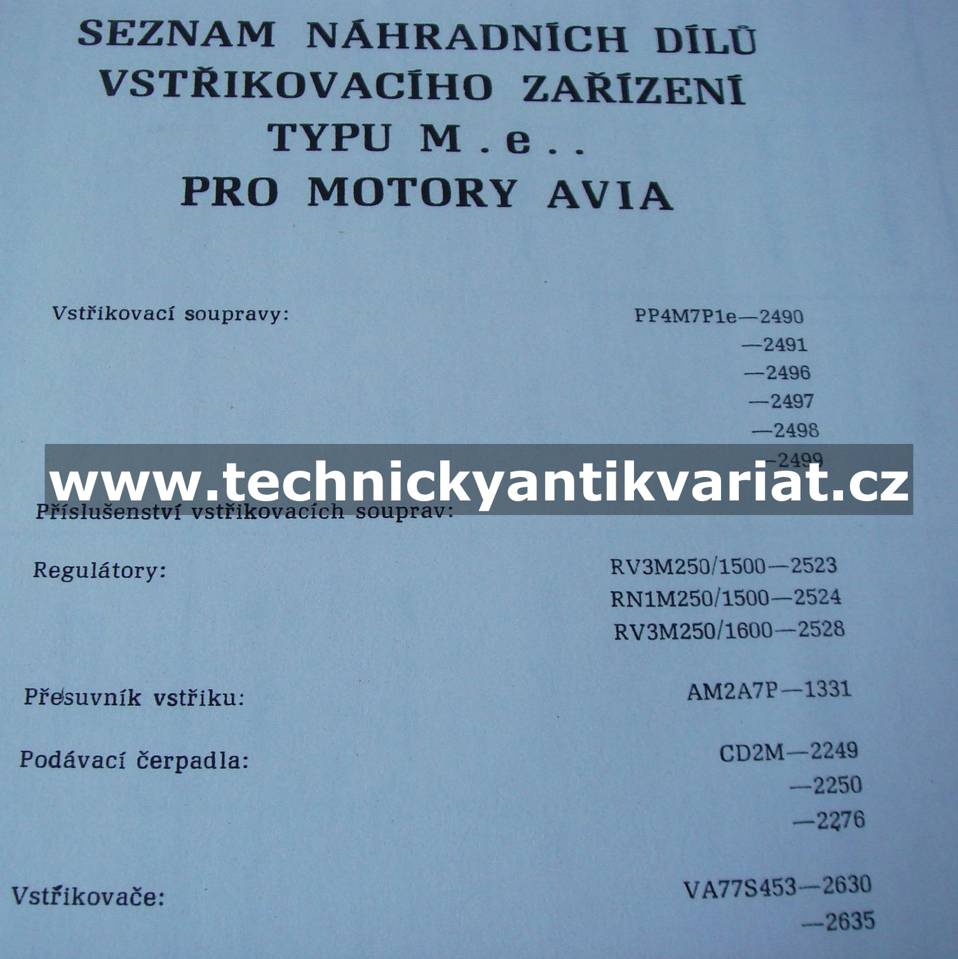 Avia - vstřikovací zařízení 