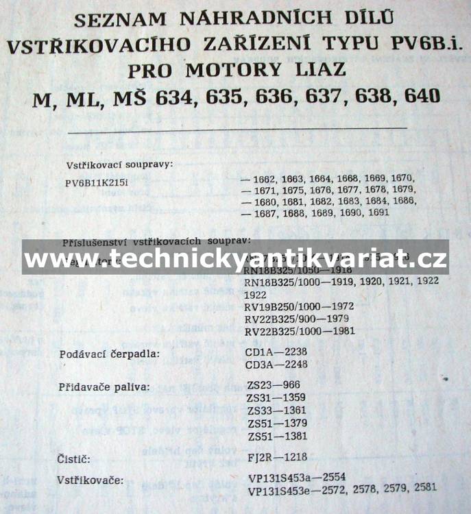 Liaz PV6B.i.. - vstřikovací zařízení