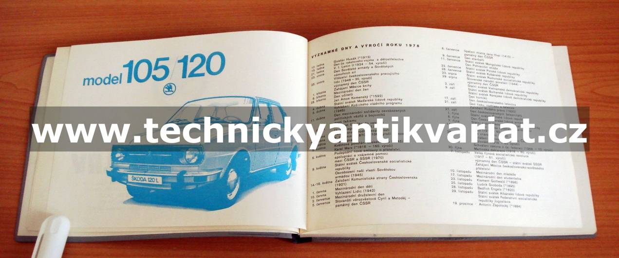Auto škoda 1978 kalendář