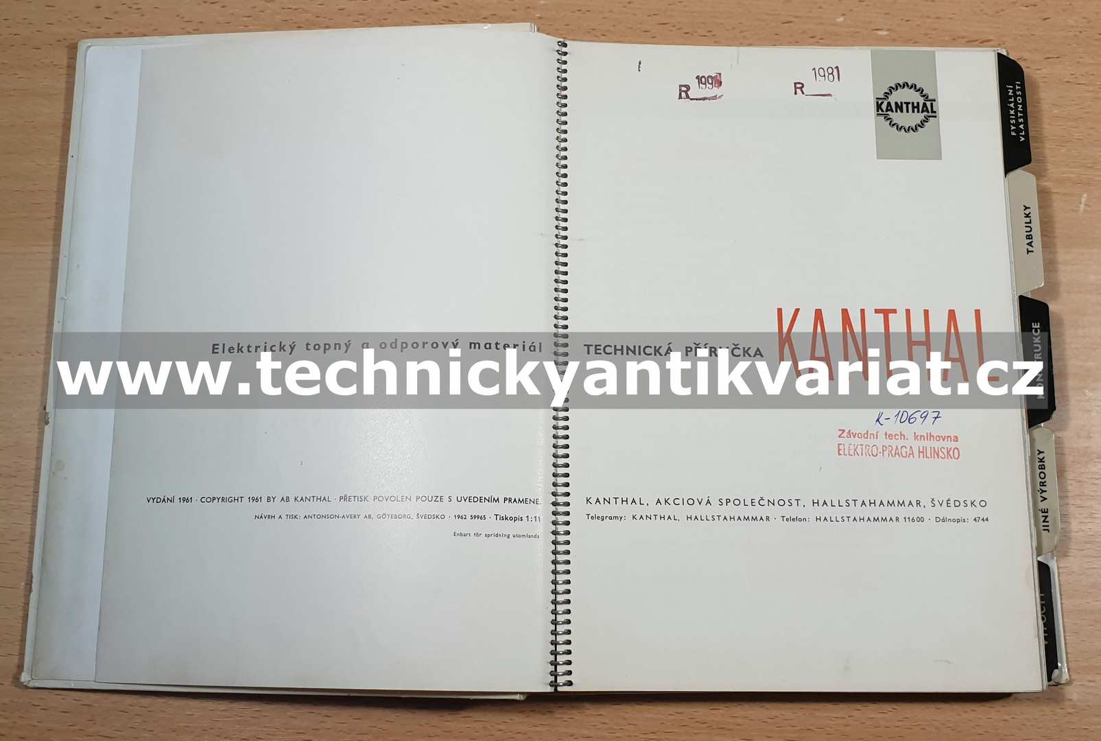 Kanthal - elektrický topný a odporový materiál (1961)