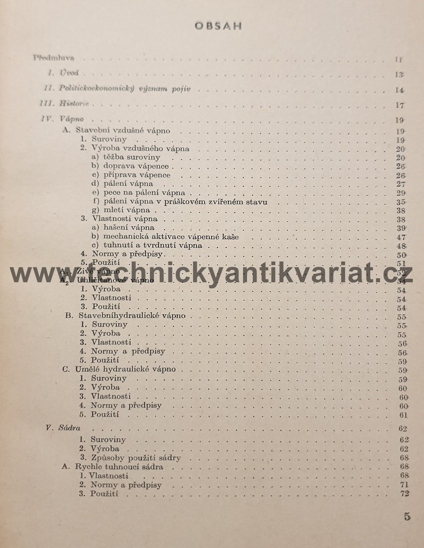 Stavební pojiva - Josef Harmáček (1961)