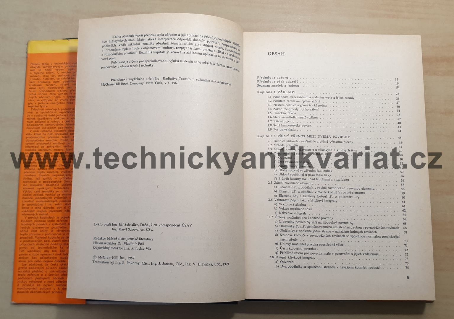 Přenos tepla zářením - H.C. Hottel, A.F. Sarofim (1979)