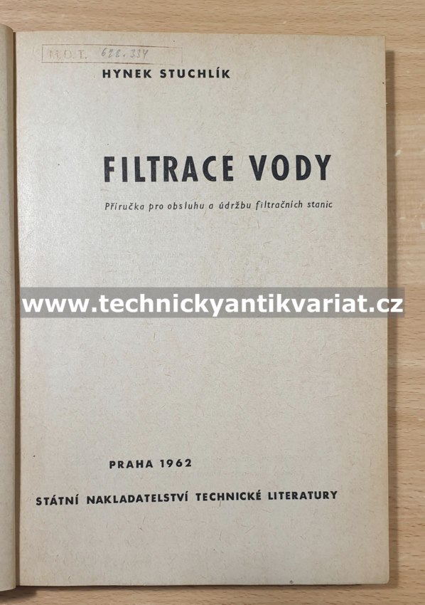 Filtrace vody - K. Stuchlík (1962)