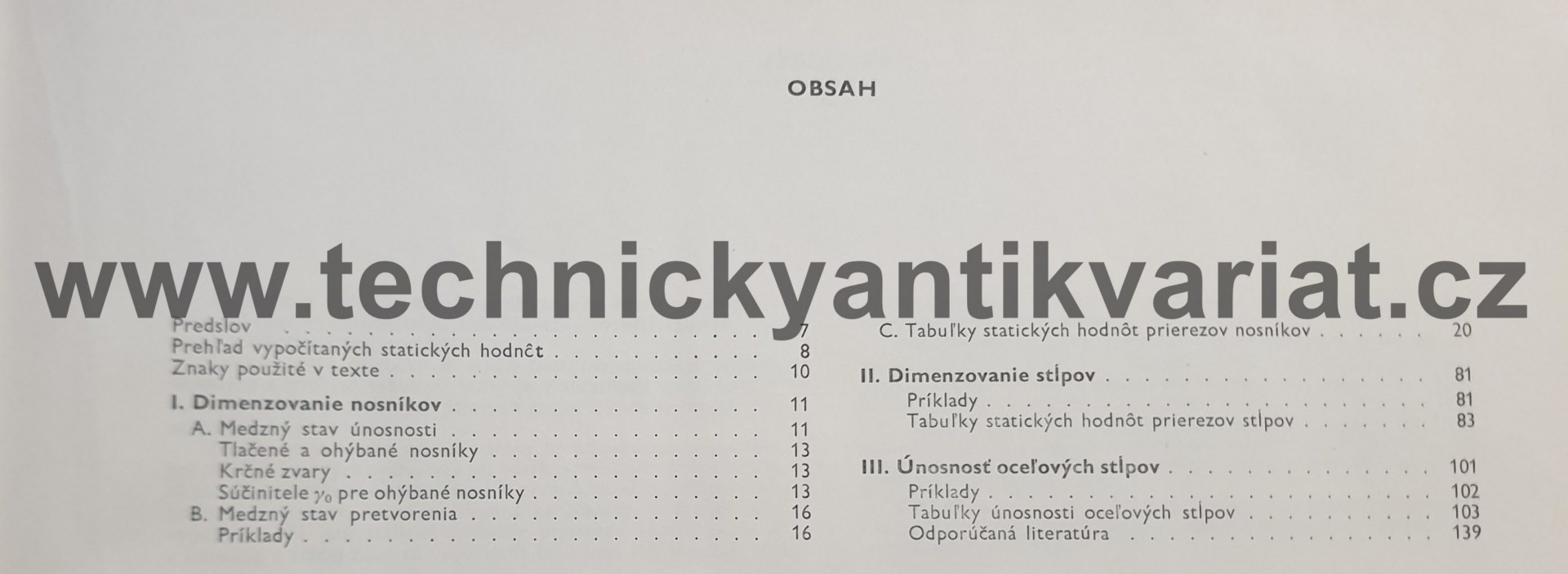Tabulky prierezových veličin - Liška, Šlampa (1972)