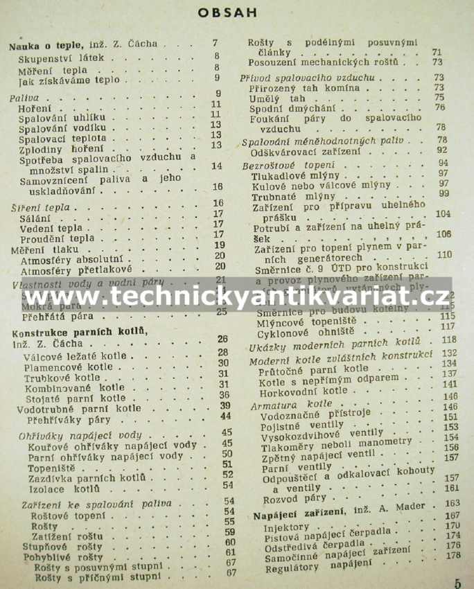 Abeceda obsluhy a provozu parních kotlů - Čácha, Mader (1961)
