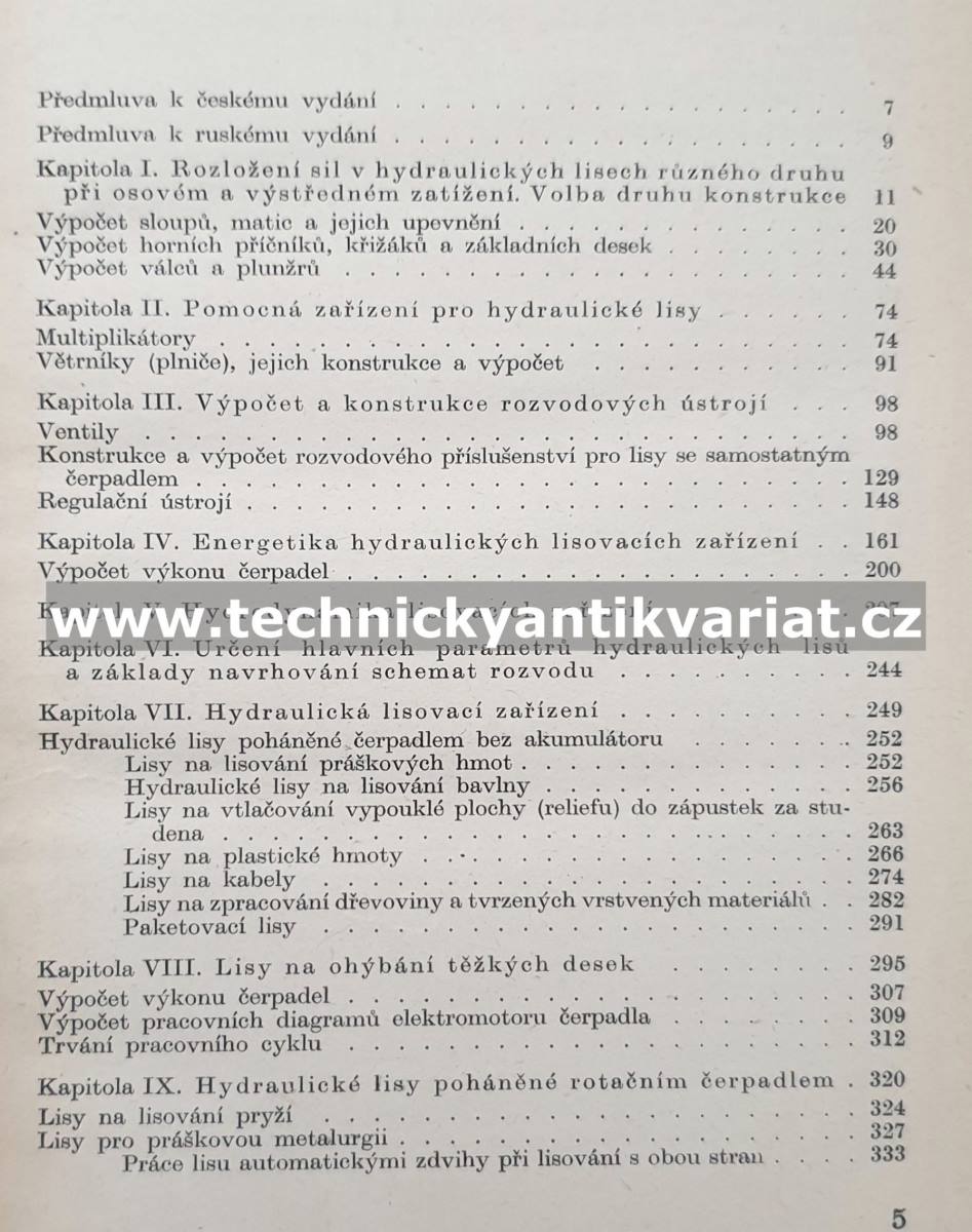 Hydraulické lisy - V. A. Micheajev (1956)