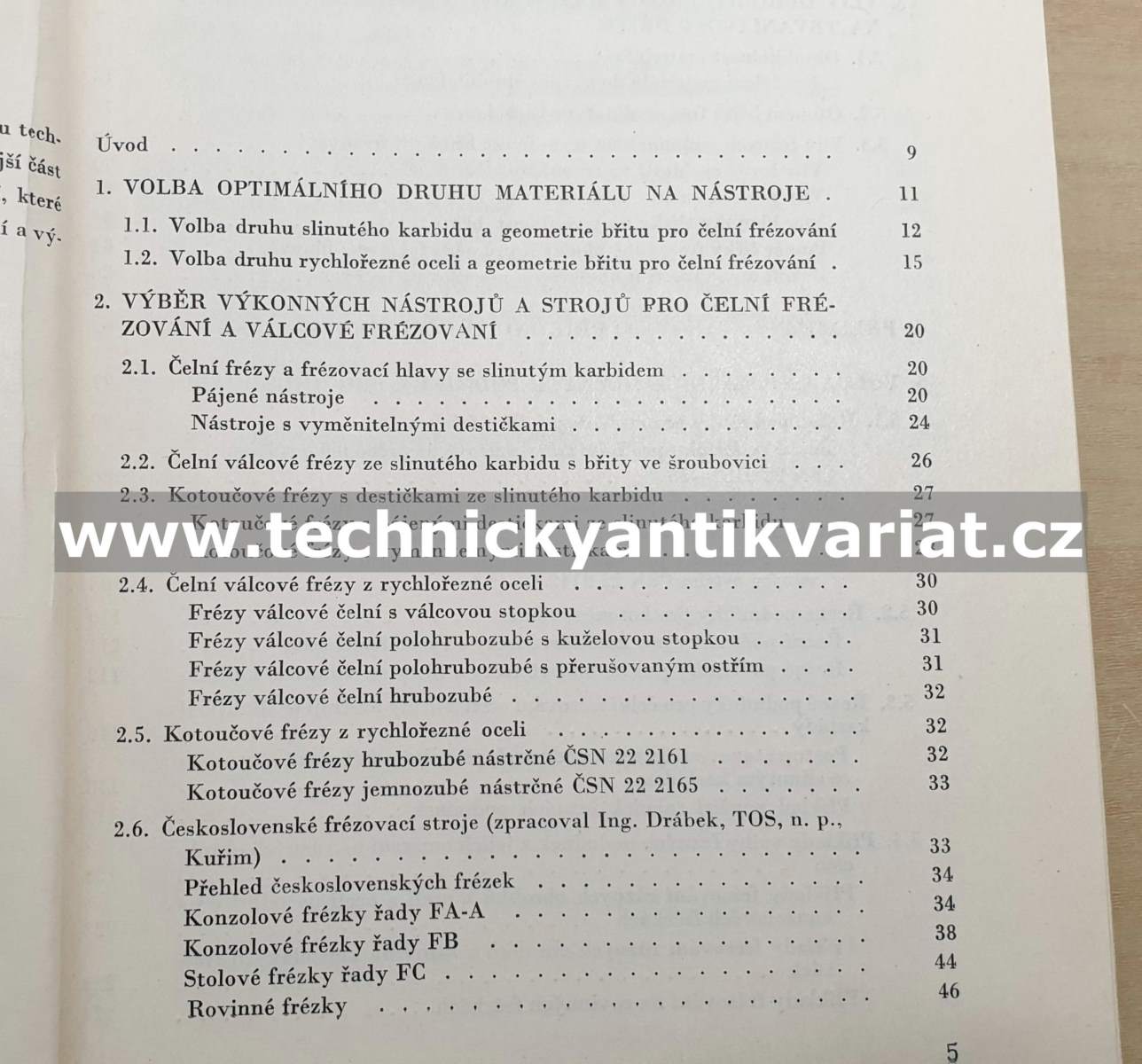 Volba podmínek pro výkonné frézování - Pechatý, Vodička (1969)