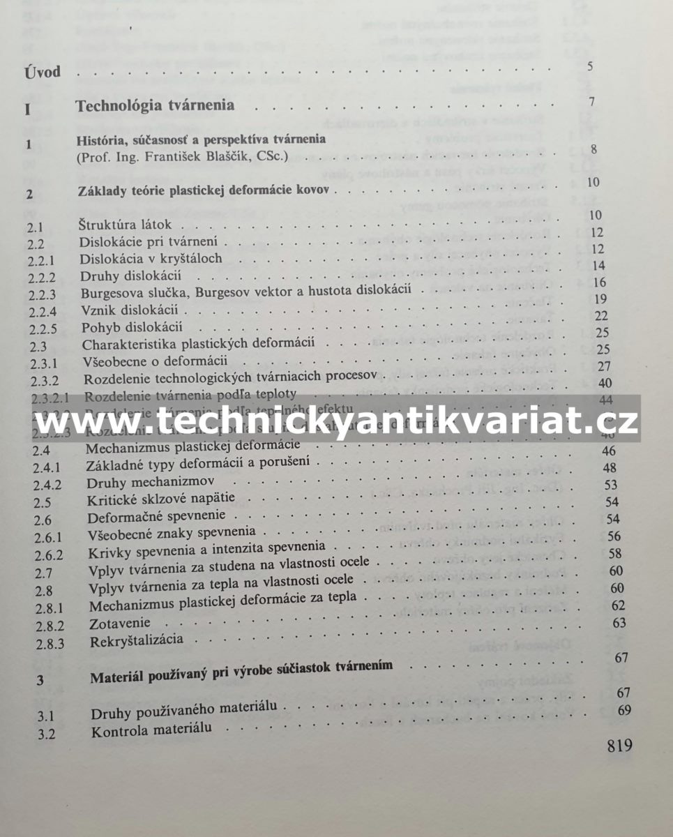 Technologia tvárnenia, zlievárenstva a zvárania - F. Blaščík (1988)