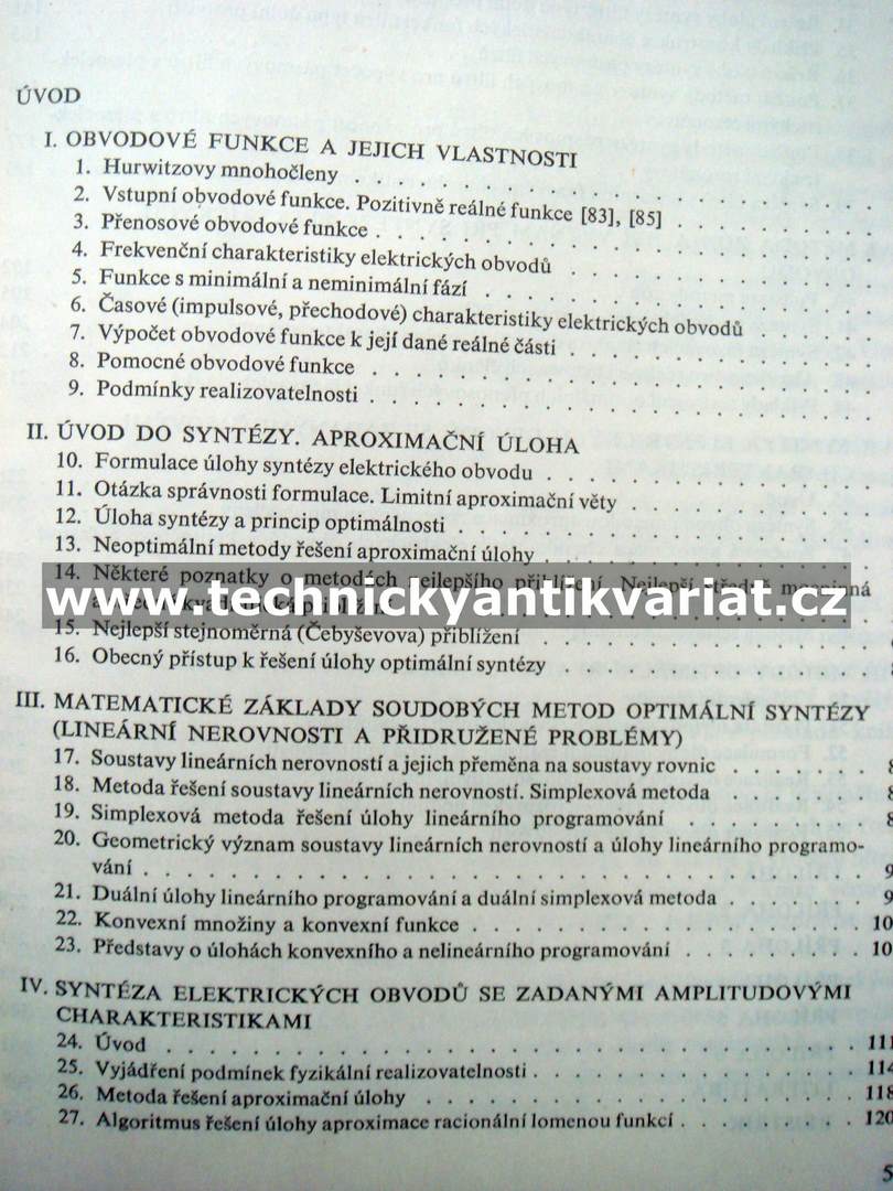 Optimální syntéza lineárních elektrických obvodů