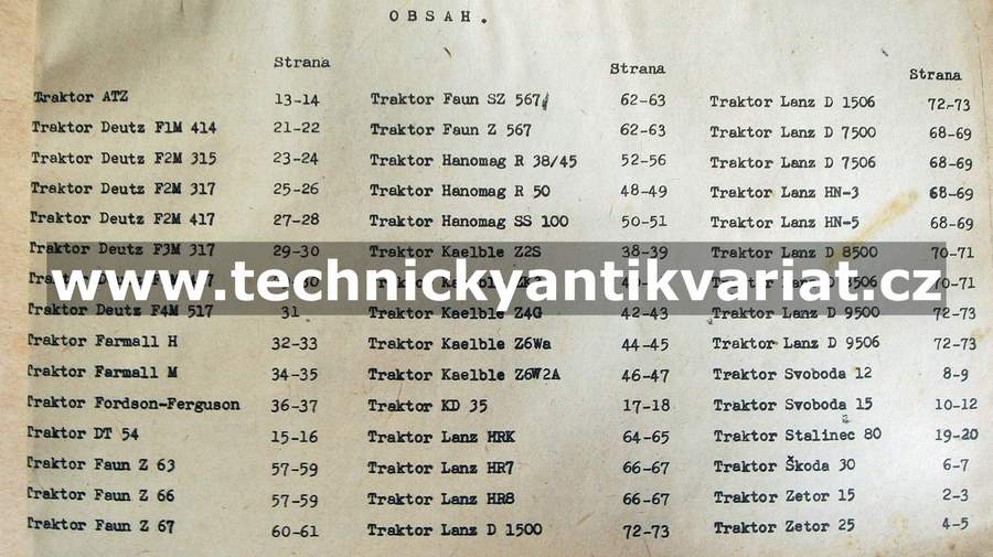 Valivá ložiska pro traktory