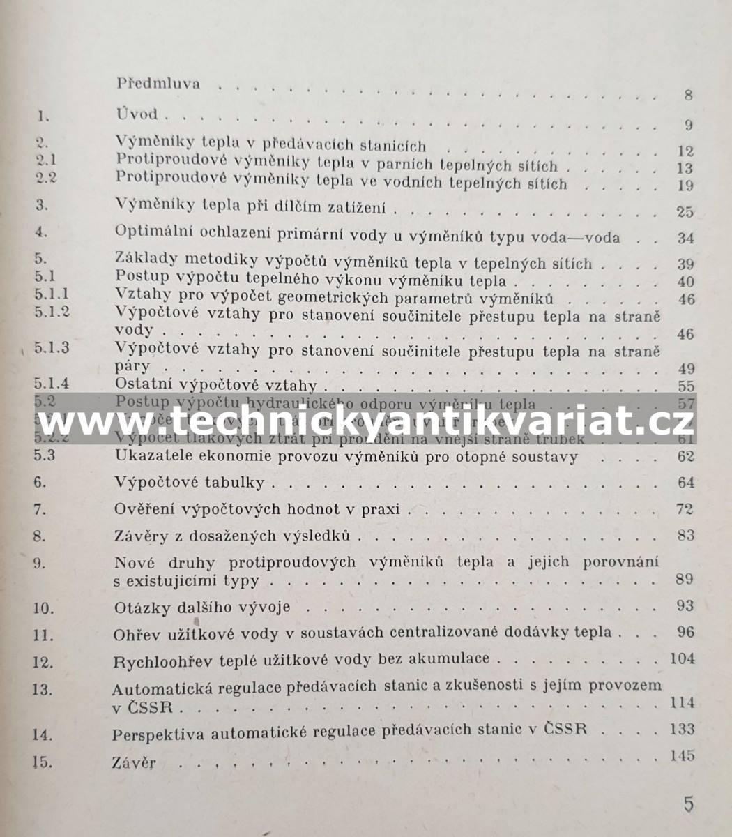 Výměníky tepla v tepelných sítích - Cikhart, Polanský (1970)