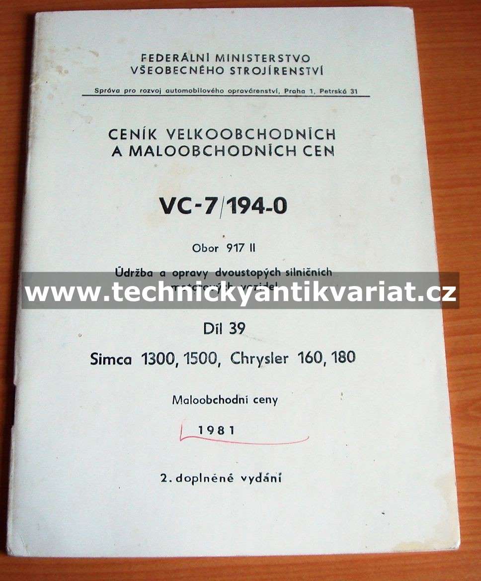 Simca 1300, 1500, Chryler 160, 180
