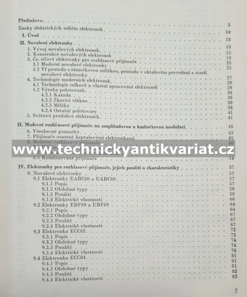 Československé miniaturní elektronky II. Novalové elektronky - Zuzánek, Deutsch (1960)