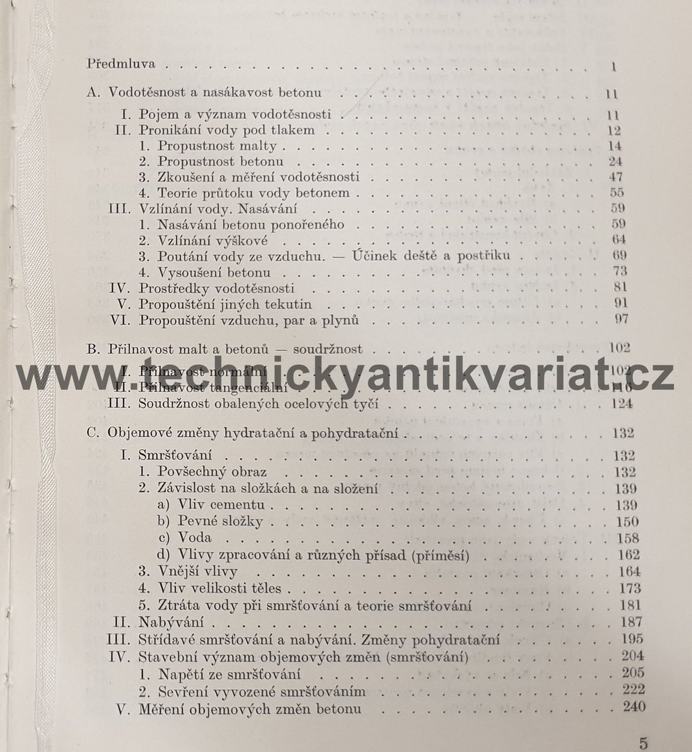 Technologie betonu V. vodotěsnost - S. Běchyně (1961)