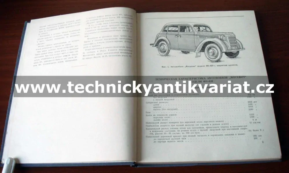Moskvič 401-420 - katalog náhradních dílů (1954)