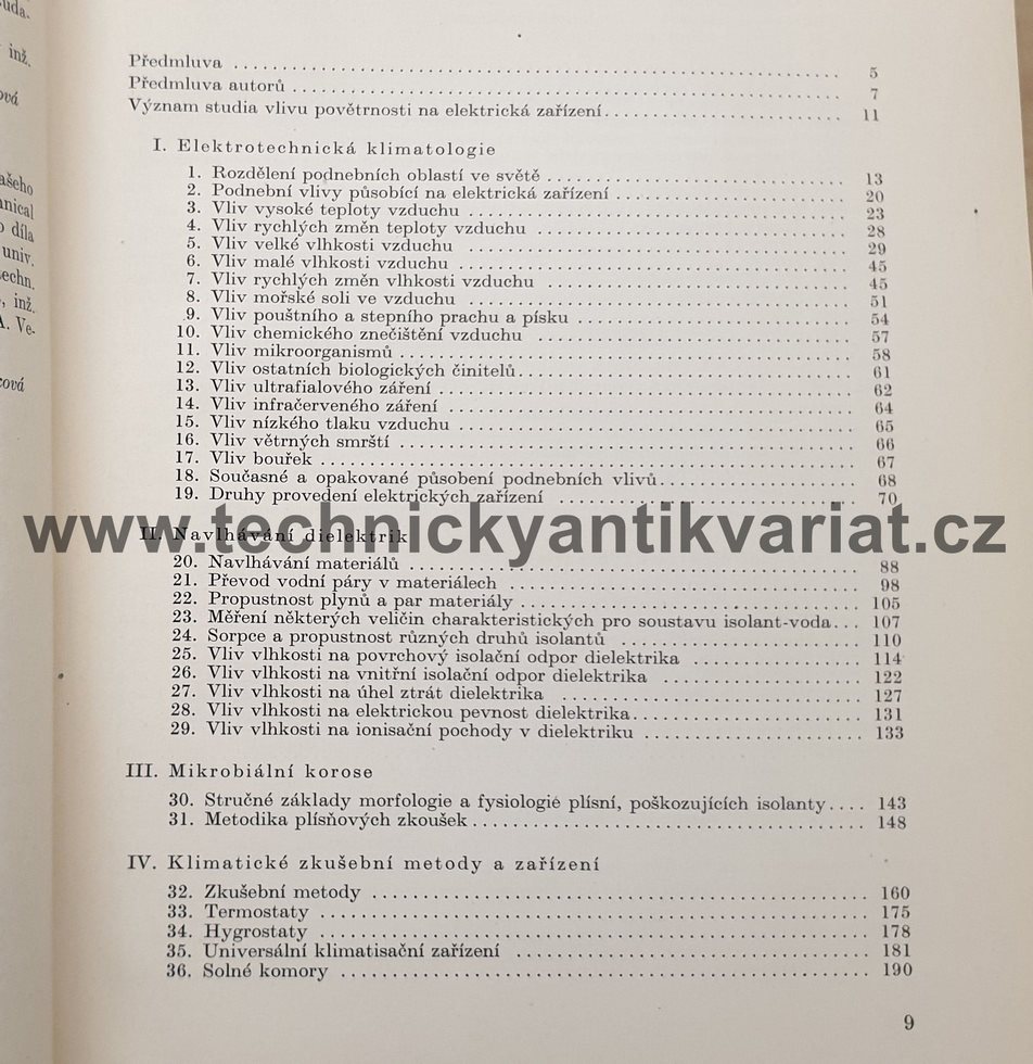 Tropikalizace elektrických zařízení - Rychtera, Bartáková (1960)
