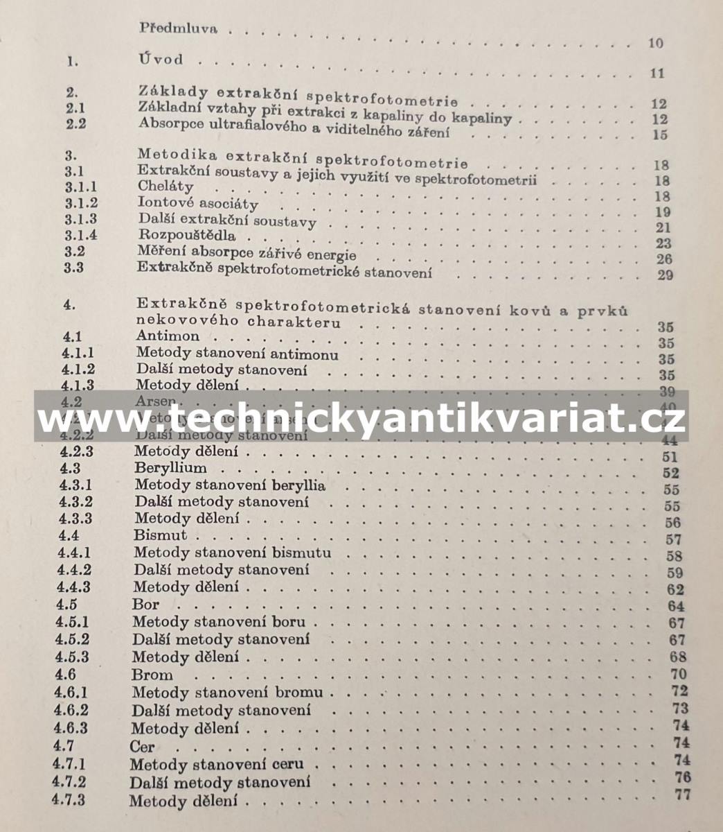 Extrakční spektrofotometrie kovů a nekovů - Miroslav Malát (1988)