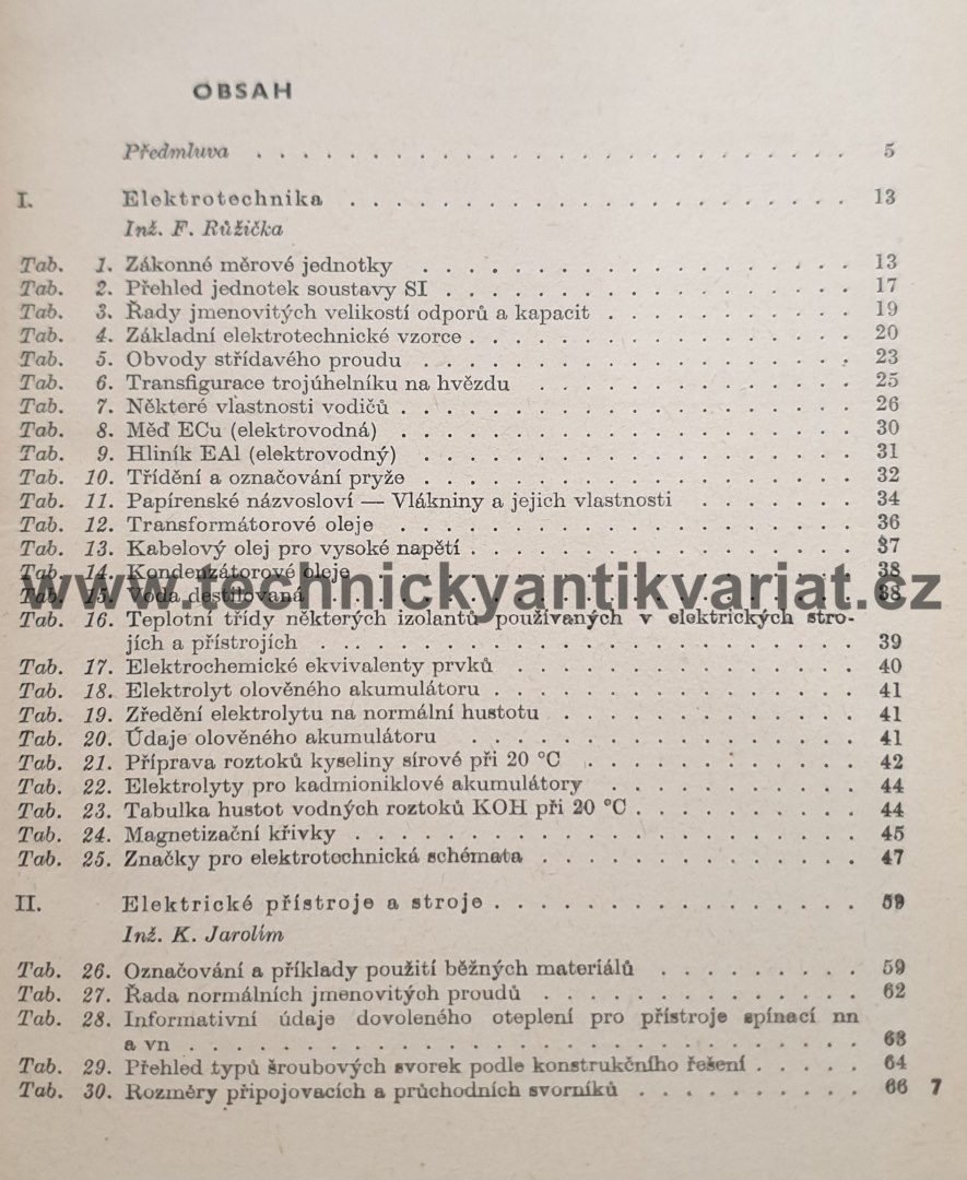 Elektrotechnické tabulky - Jarolím (1965)