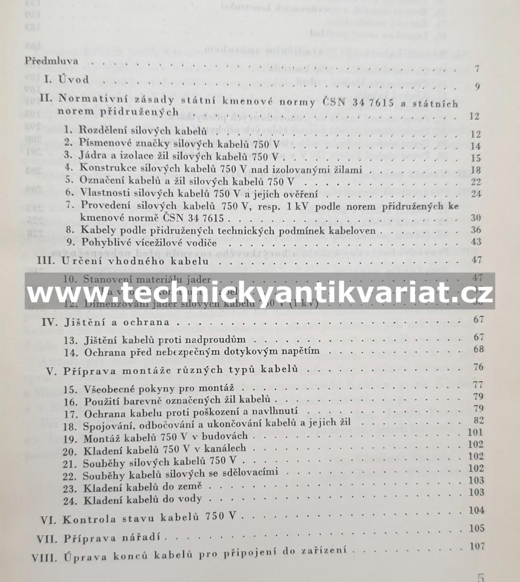 Instalace silovými kabely do 750V - Švanda, Přibyslavský (1969)
