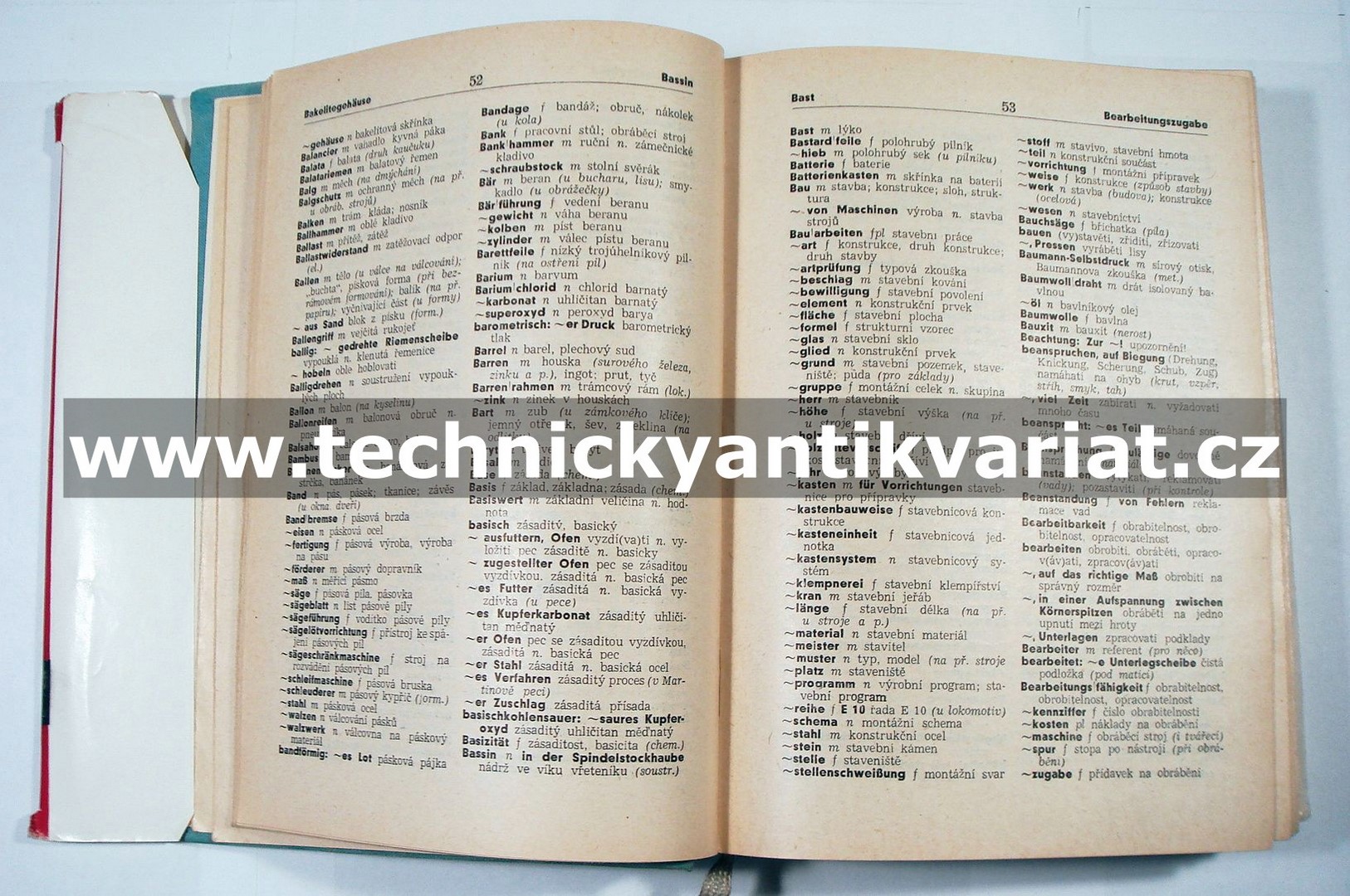 německo-český a česko-německý slovník z mechanické technologie