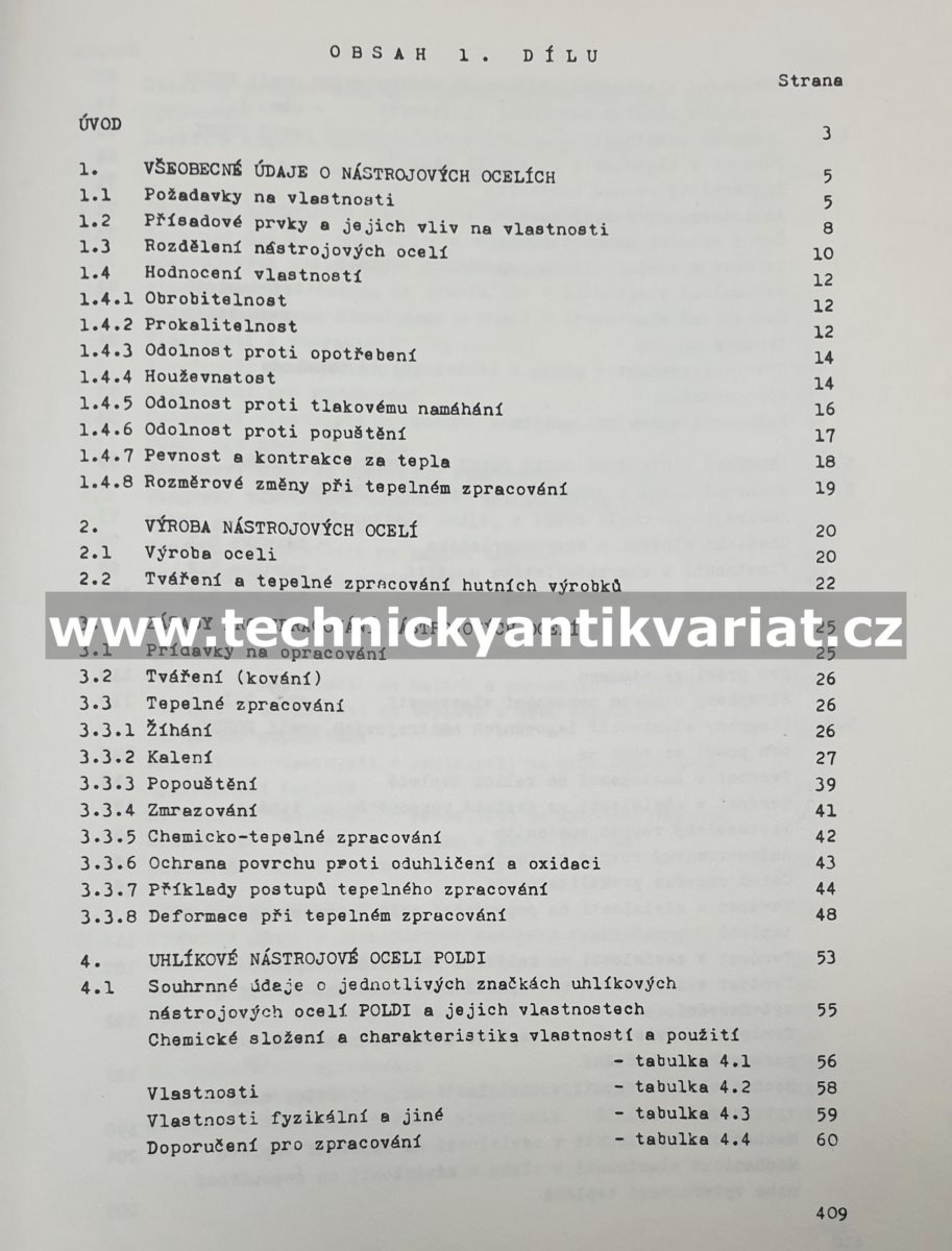 Nástrojové oceli Poldi a jejich použití I.,II.