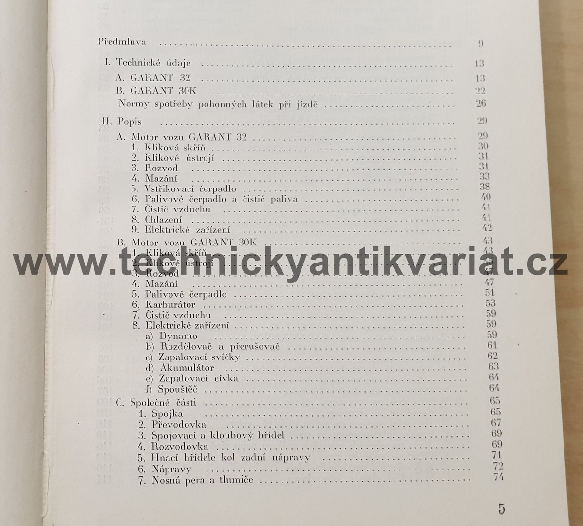 Garant 30K, 32 - obsuha a údržba nákladního automobilu (1957)
