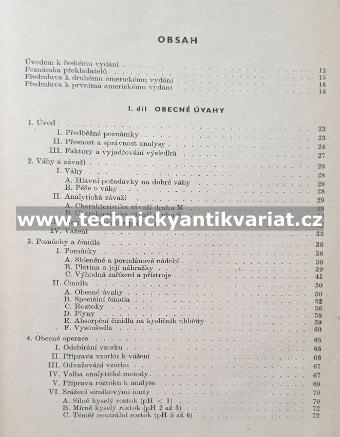 Vybrané metody anorganické analysy - Hillebrand, Lundell, Bright, Hoffman (1958)