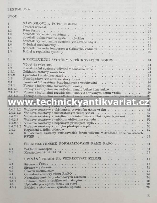Standardizace rámů a součástí forem pro vstřikování termoplastů - Hendrych, Weber, Doležal (1986)