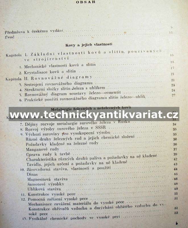 Technologie kovů I. - nauka o materiálu (1955)