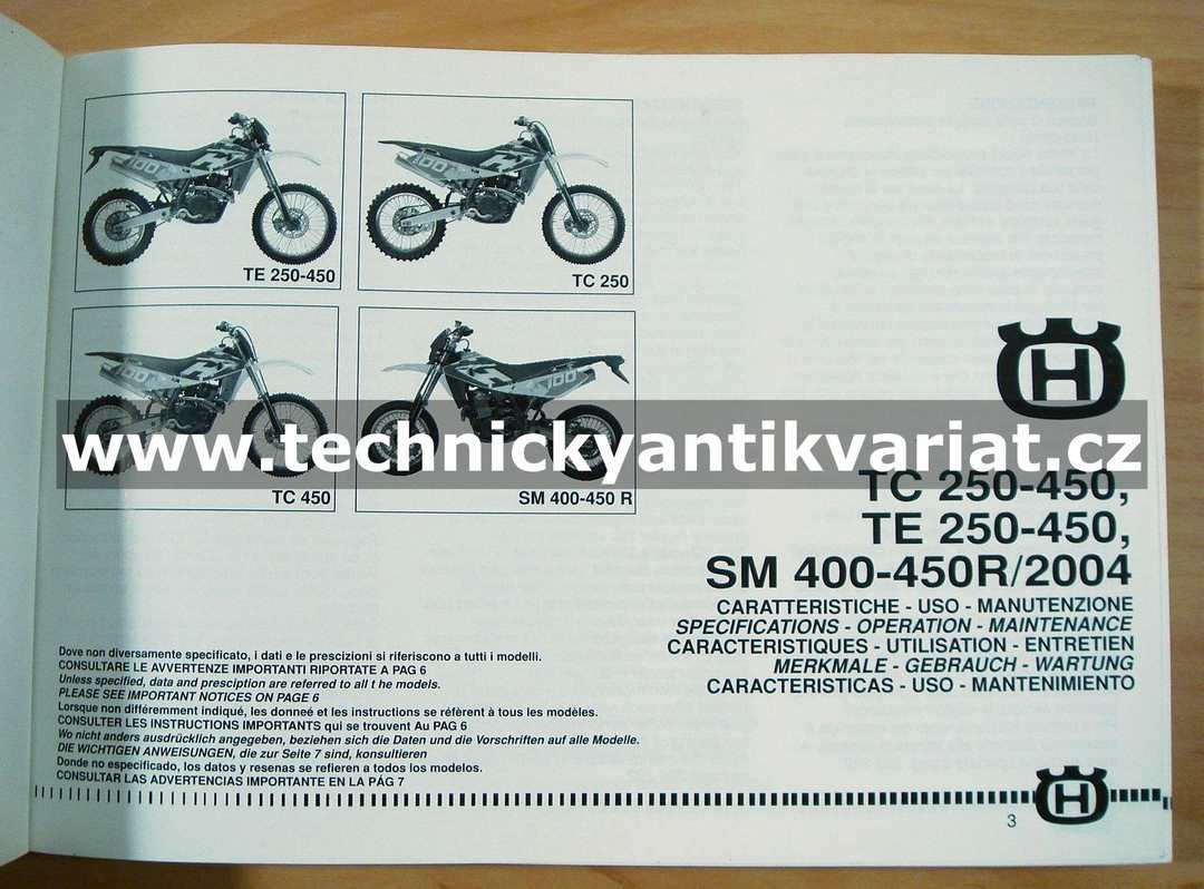 Husqvarna TE, TC, SMR 250, 400, 450