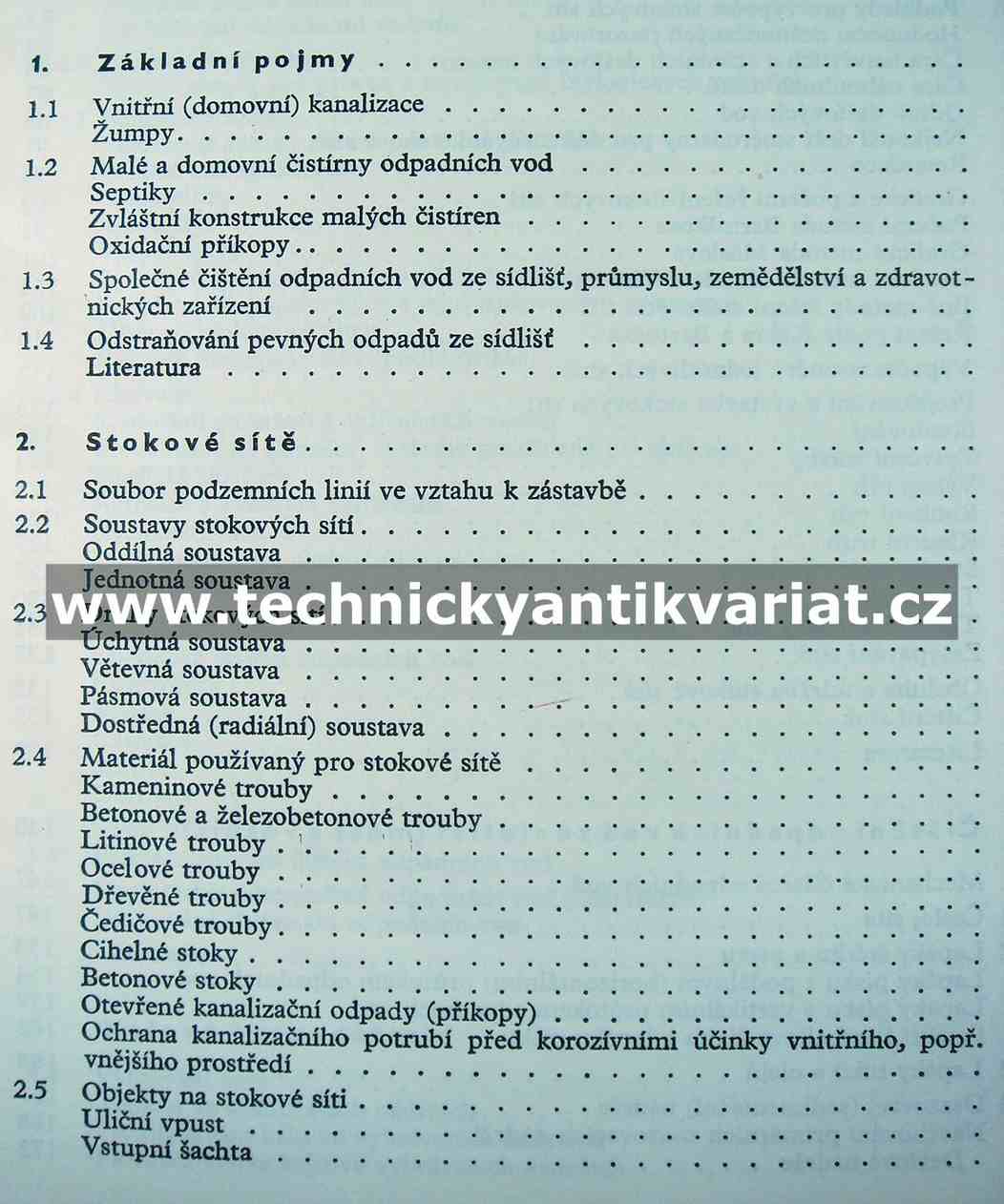 Odvádění a čištění odpadních vod ze sídlišť - Štícha, Bulíček, Hála (1970)