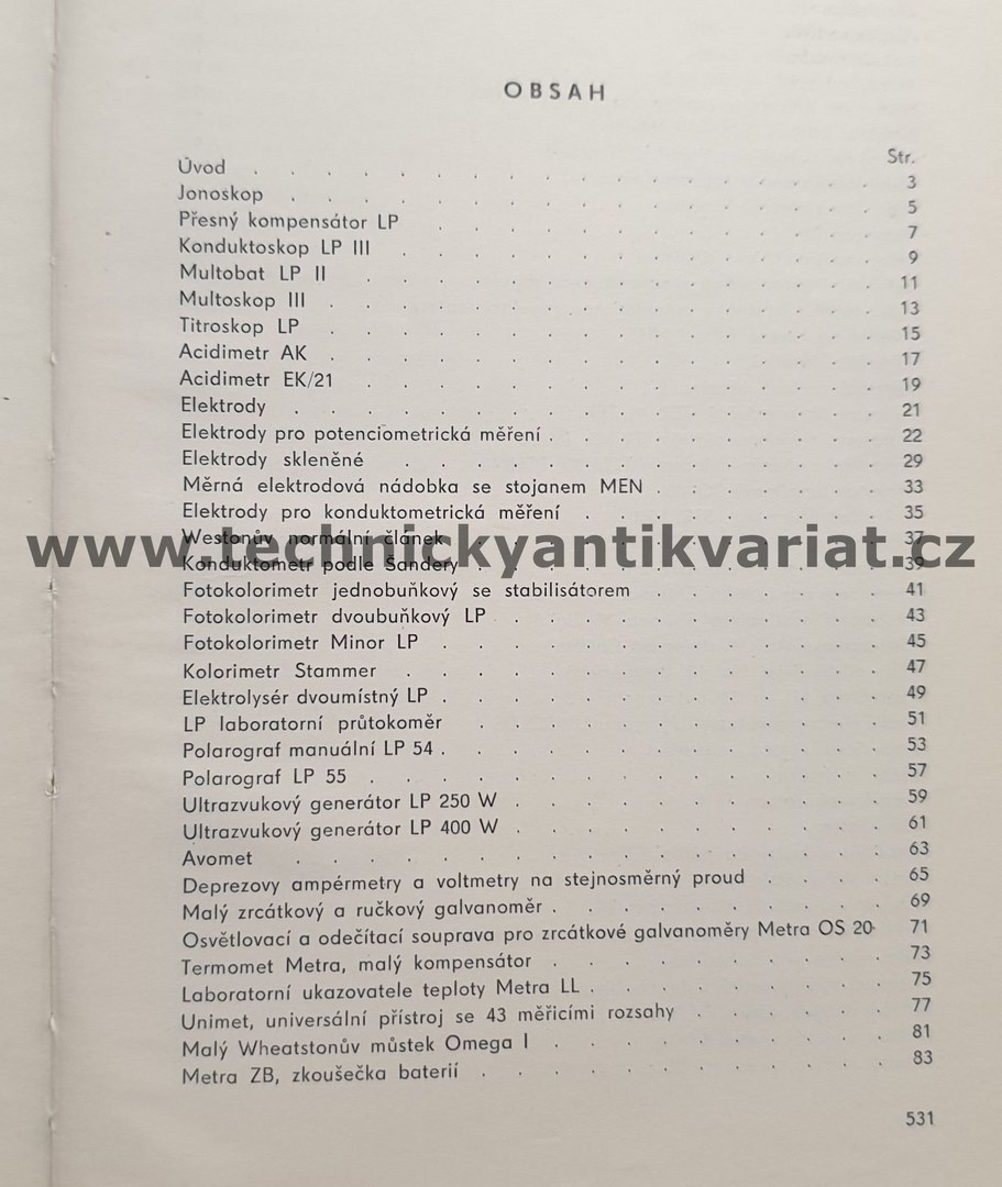 Katalog laboratorních přístrojů 1960