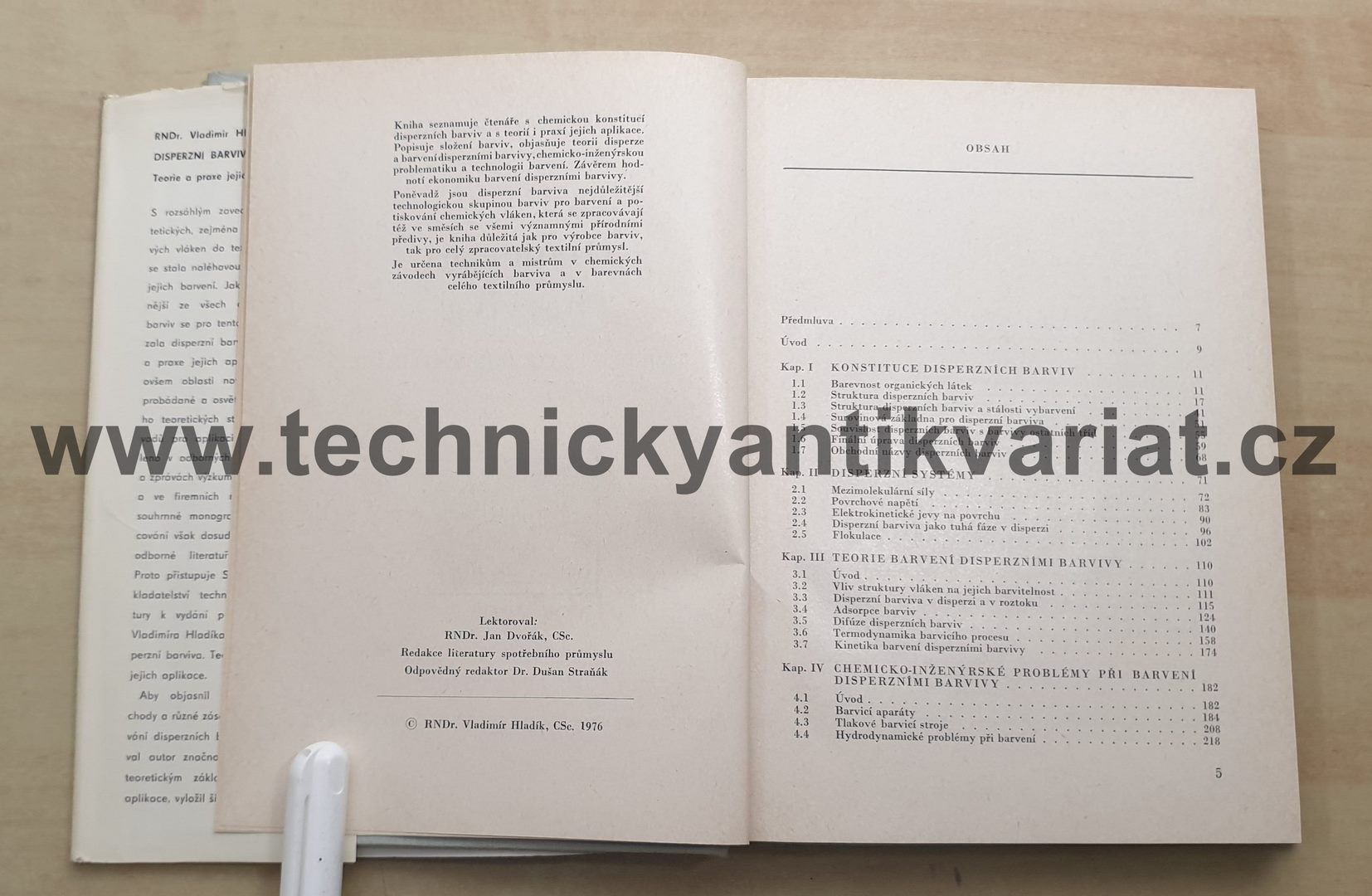 Disperzní barviva - V. Hladík (1976)