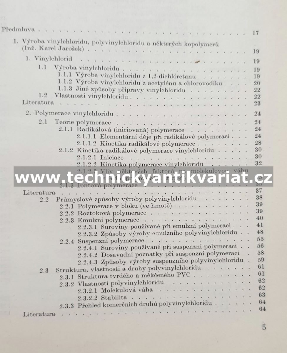 PVC výroba, zpracování a použití - Kubík, Gřunděl (1965)
