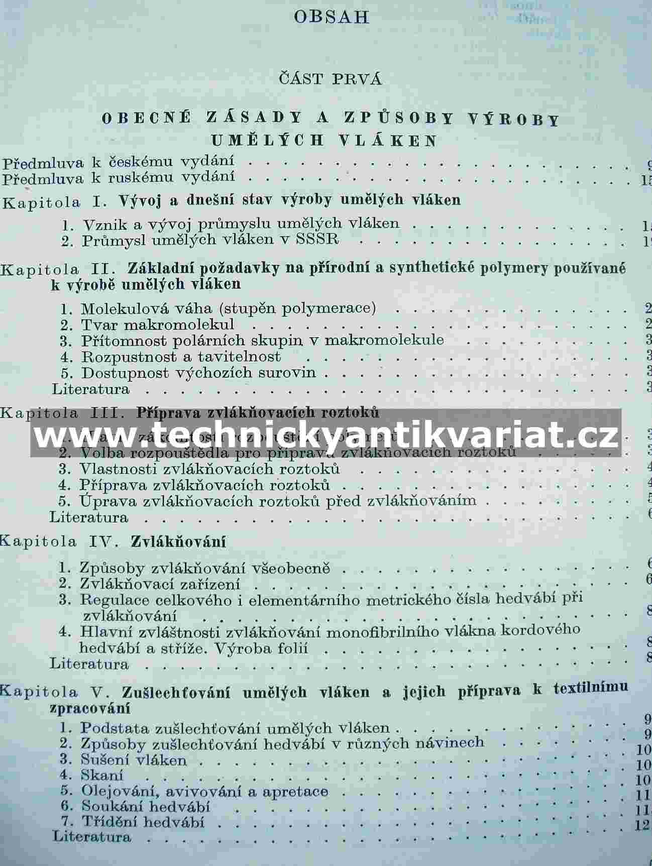 Chemie a technologie umělých vláken