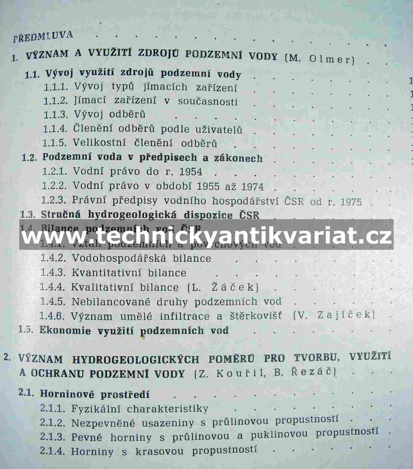 Využití a ochrana podzemních vod
