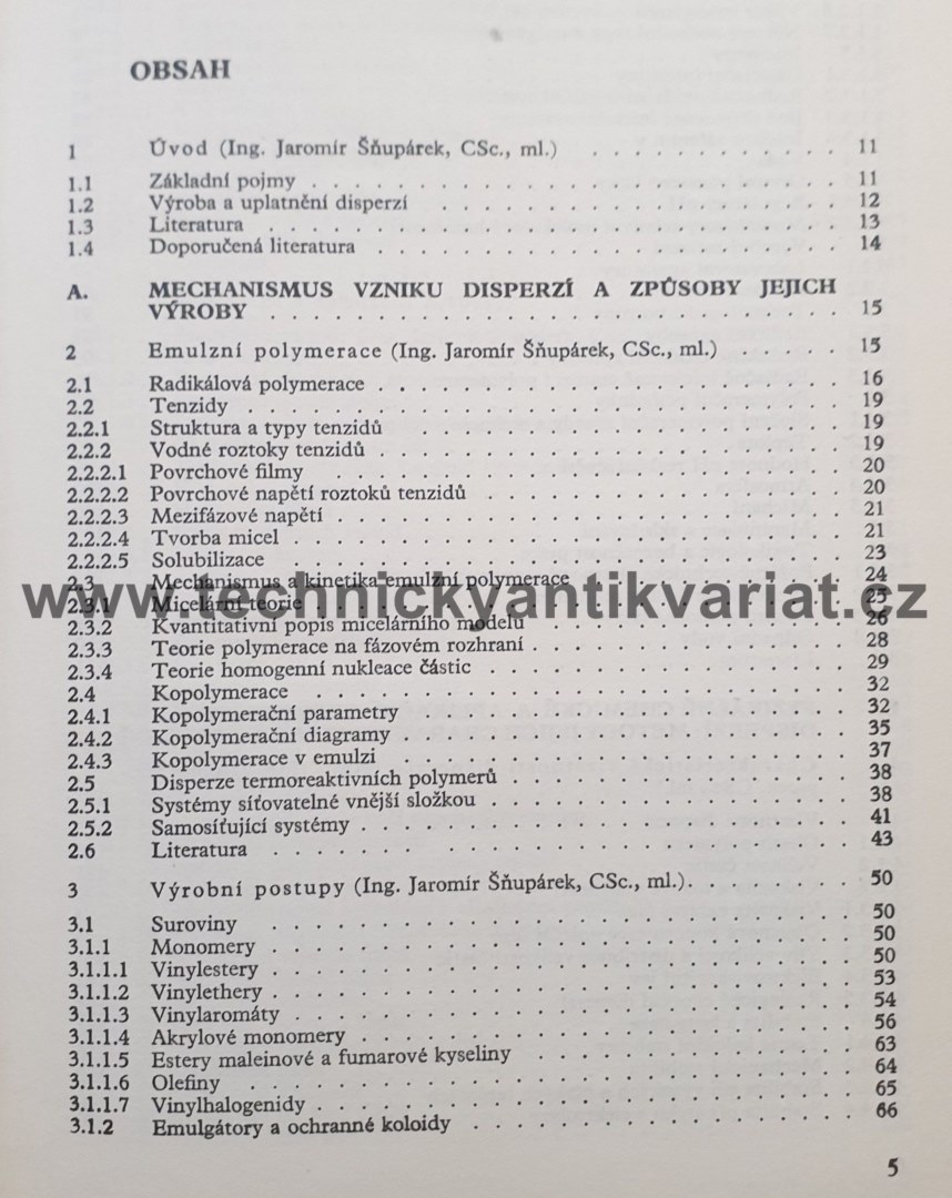 Vodné disperze syntetických polymerů - J. Šňupárek ml., L. Formánek (1979)