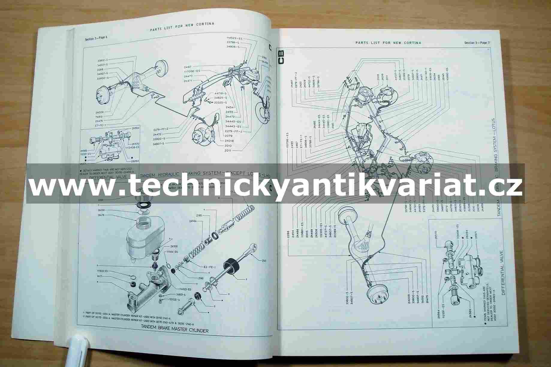 Ford Cortina katalog náhradních dílů