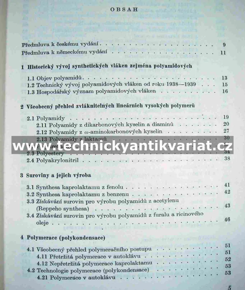 Syntetická vlákna z polyamidů - H. Klare (1957)