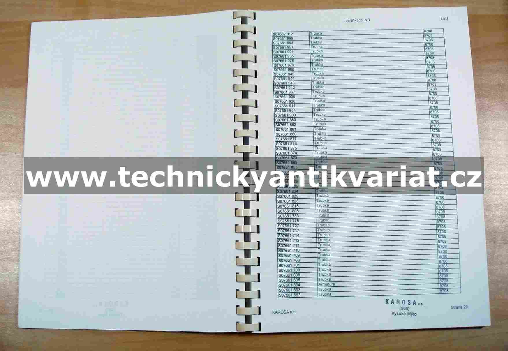 Karosa certifikace náhradních dílů