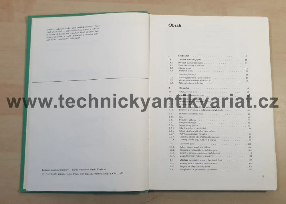 Fyzika 1 Příručka pro vysoké školy technického směru (1976)