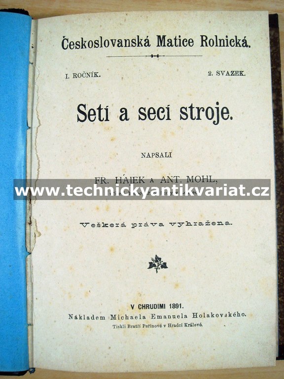 Setí a secí stroje 1891