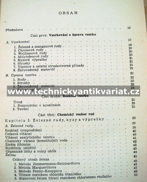 Rozbor rud, strusek a žáruvzdorného materiálu